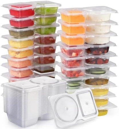 Pure Future 50-Piece Large Airtight Food Storage Containers with Lids, BPA-Free Stackable & Microwave Safe Kitchen Set for Meal Prep, Freezer Use - 25 Containers & Lids, Leakproof Design