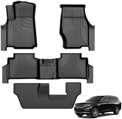 AOMSAZTO Floor Mats & Trunk Mat for 2024 2025 Chevy Equinox EV (Non Fuel),TPE All Weather Protection 2 Rows Car Floor Liners with Cargo Liner for Chevrolet Equinox EV (Non Fuel)