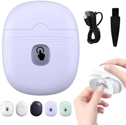 Electric Automatic Nail Clipper, 2025 New Electric Automatic Nail Clippers Trimmer with Led Light, USB Rechargeable Fingernail Clippers Fingernail Manicure Set for Seniors Baby Kids Adults (White)