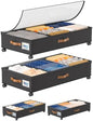 Under Bed Storage Bins | Foldable Clothes Organizer | Shoe Storage Container | Bedroom Furniture Storage | Rolling Under Bed Storage - PuriLite