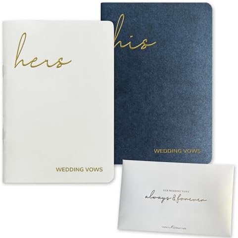 WeddingGiftsWedding Vow Books His and Hers Soft Touch Gold Foil Engraving Vow Books Wedding Essentials Wedding Accessories(TR-HH-Black)