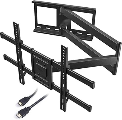 BONTEC TV Wall Mount with Extra Long Articulated Arm for 32-75 Inch TVs, 32.7” Extension, Holds Up to 132lbs, Full Motion Dual Arm Bracket with Tilt, Swivel & Level Adjustment, Max VESA 600x400mm - PuriLite