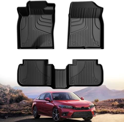 AOMSAZTO Floor Mats & Trunk Mat for 2024 2025 Chevy Equinox EV (Non Fuel),TPE All Weather Protection 2 Rows Car Floor Liners with Cargo Liner for Chevrolet Equinox EV (Non Fuel)