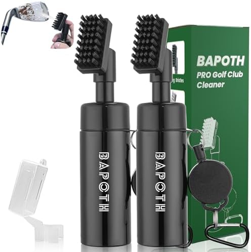 BAPOTH Golf Club Cleaner, Non-Leaking Stretchable Golf Brush with Golf Towel (60 * 40cm), Strong Bristles Brush Can Hold 5 oz Water, Essentials Golf Accessories Gifts for Men Women