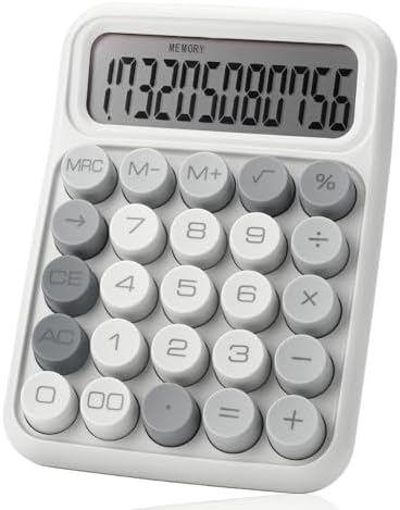 Mr. Pen- Mechanical Switch Calculator, 12 Digits, Large LCD Display, Orange With Big Buttons, Desktop, Cute and Aesthetic Design
