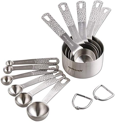 Smithcraft Measuring Cup Set of 8 Stainless Steel Measuring Cups18/8(304) Steel Material Heavy Duty 8 Measuring Cups and 1 Ring Set of 9