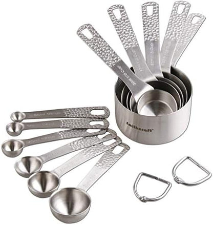 Smithcraft Measuring Cup Set of 8 Stainless Steel Measuring Cups18/8(304) Steel Material Heavy Duty 8 Measuring Cups and 1 Ring Set of 9