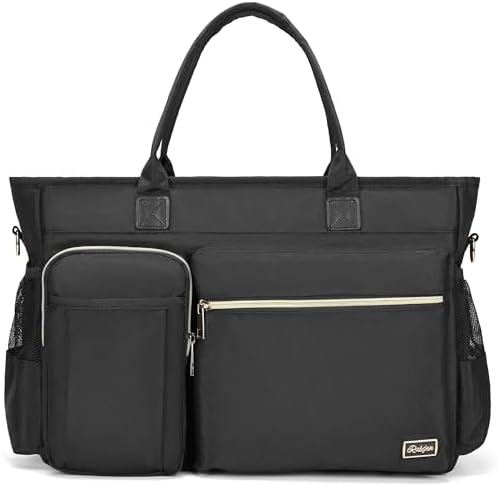 Laptop Tote Bag, Middle Size Computer Messenger Teacher Bag with 15.6'' Padded Laptop Sleeve - PuriLite