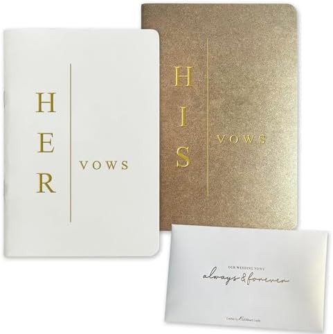 WeddingGiftsWedding Vow Books His and Hers Soft Touch Gold Foil Engraving Vow Books Wedding Essentials Wedding Accessories(TR-HH-Black)