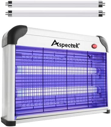 ASPECTEK 20W Electric Indoor Bug Zapper with Extra UV Bulbs – Mosquito and Fly Zapper for Kitchens, Bedrooms, Living Rooms, and Covered Spaces