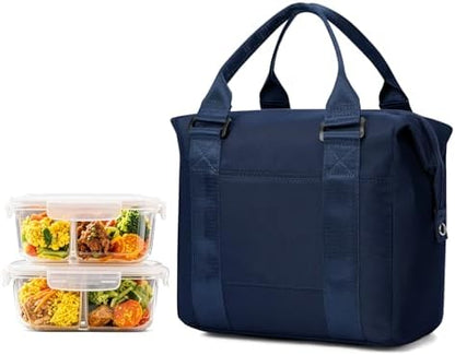 Lunch Bag Insulated Lunch Box Leakproof Lunch Tote Bags for Women Men,Portable Thermal Cooler Bag Lunch Containers with Shoulder Strap for Work, Family, Picnic, School, Outdoor,BBQ C2-Pinkpurple