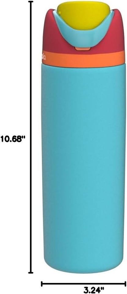 Owala Kids FreeSip Insulated Stainless Steel Water Bottle with Straw, BPA-Free Sports Water Bottle, Great for Travel, 16 oz, Celestial Sphere