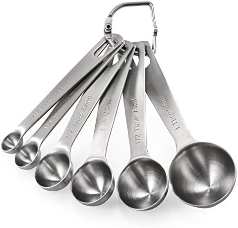 Measuring Cups, U-Taste Measuring Cups and Spoons Set of 15 in 18/8 Stainless Steel : 7 Measuring Cups and 7 Measuring Spoons with 2 D-Rings and 1 Professional Magnetic Measurement Conversion Chart