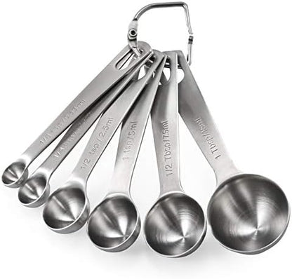 Measuring Cups, U-Taste Measuring Cups and Spoons Set of 15 in 18/8 Stainless Steel : 7 Measuring Cups and 7 Measuring Spoons with 2 D-Rings and 1 Professional Magnetic Measurement Conversion Chart