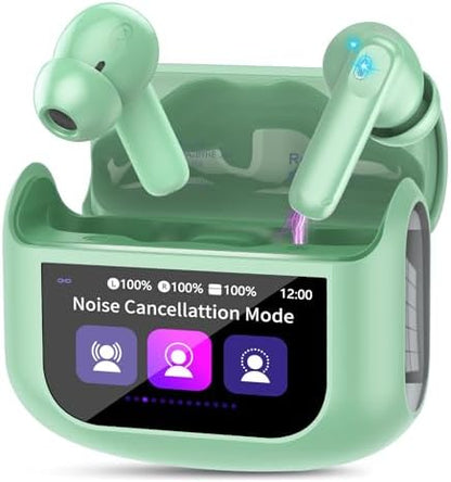 Wireless Earbuds, Bluetooth 5.4 Ear Buds with Multifunctional Touch Screen, 48H HiFi Stereo Headphones, ANC/ENC Noise Cancelling Mic, IPX7 Bluetooth Earbuds with 5 EQ Modes, in Ear Earphones, Black