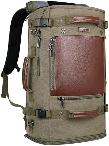 WITZMAN Travel Backpack for Men Women Carry on Luggage Backpack Canvas Rucksack Duffel bag with Shoe Compartment