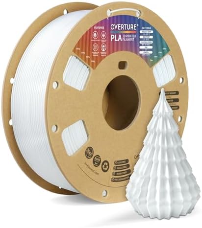 OVERTURE PLA Filament 1.75mm PLA 3D Printer Filament, 1kg Cardboard Spool (2.2lbs), Dimensional Accuracy +/- 0.02mm, Fit Most FDM Printer (Black 1-Pack)