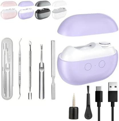 Vueeze EasyClip Smart Nail Clipper - Integrated Shear/Grinding System, LED Safety Lighting, Easy Clip Nail Clippers, Two Grinding Heads Suitable for Grinding Large Areas and Crevices (Black)