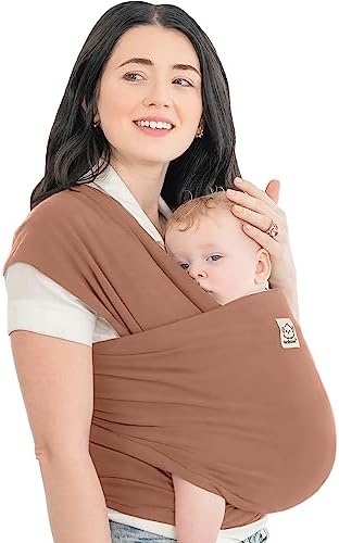 KeaBabies Baby Wrap Carrier - All in 1 Original Baby Carrier Newborn To Toddler Sling, Easy to Wear, Hands Free Bonding, Lightweight, Breathable Infant Wraps (Trendy Black)