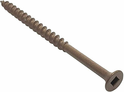 #8 x 3" Deck Screws | Square Drive | Bugle Head | Brown Ruspert | 100pcs Box