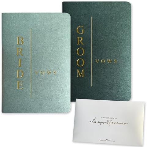 WeddingGiftsWedding Vow Books His and Hers Soft Touch Gold Foil Engraving Vow Books Wedding Essentials Wedding Accessories(TR-HH-Black)