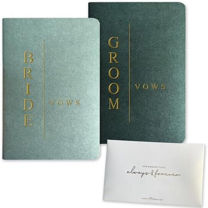 WeddingGiftsWedding Vow Books His and Hers Soft Touch Gold Foil Engraving Vow Books Wedding Essentials Wedding Accessories(TR-HH-Black)
