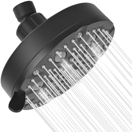OFFO Shower Head, High Pressure Shower Head with Pause Mode, 9 Mode Fixed Showerheads for Strong Water Flow & Relaxing Shower Experience,Brushed Nickel