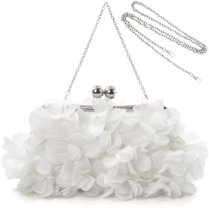 JAMBHALA Clutch Evening Handbags Floral Appliques Small Clutch Purses for Women