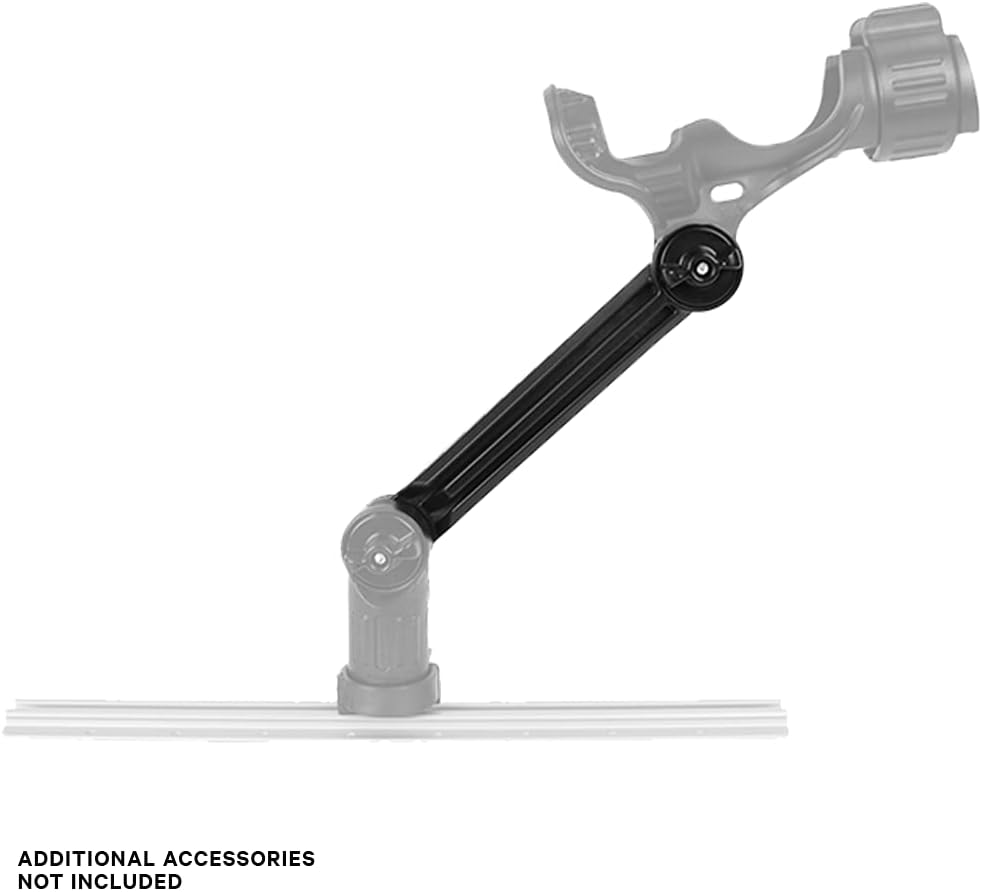 YakAttack 8" Extension Arm for LocknLoad Track Mounted Accessories - Fits Omega Rod Holder, Omega Pro Rod Holder, and FFP Fish Finder Mounts