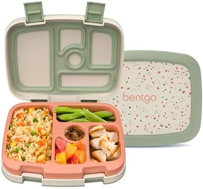 Bentgo Kids 5-Compartment Leak-Proof Bento-Style Lunch Box (Whimsy & Wonder Collection) - Ideal for Ages 3-7, Drop-Proof & Durable, Dishwasher Safe, & PFAS & BPA-Free Materials (Checker Gradient)
