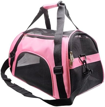ZaneSun Cat Carrier,Soft-Sided Pet Travel Carrier for Cats,Dogs Puppy Comfort Portable Foldable Pet Bag Airline Approved (Small Rosered)
