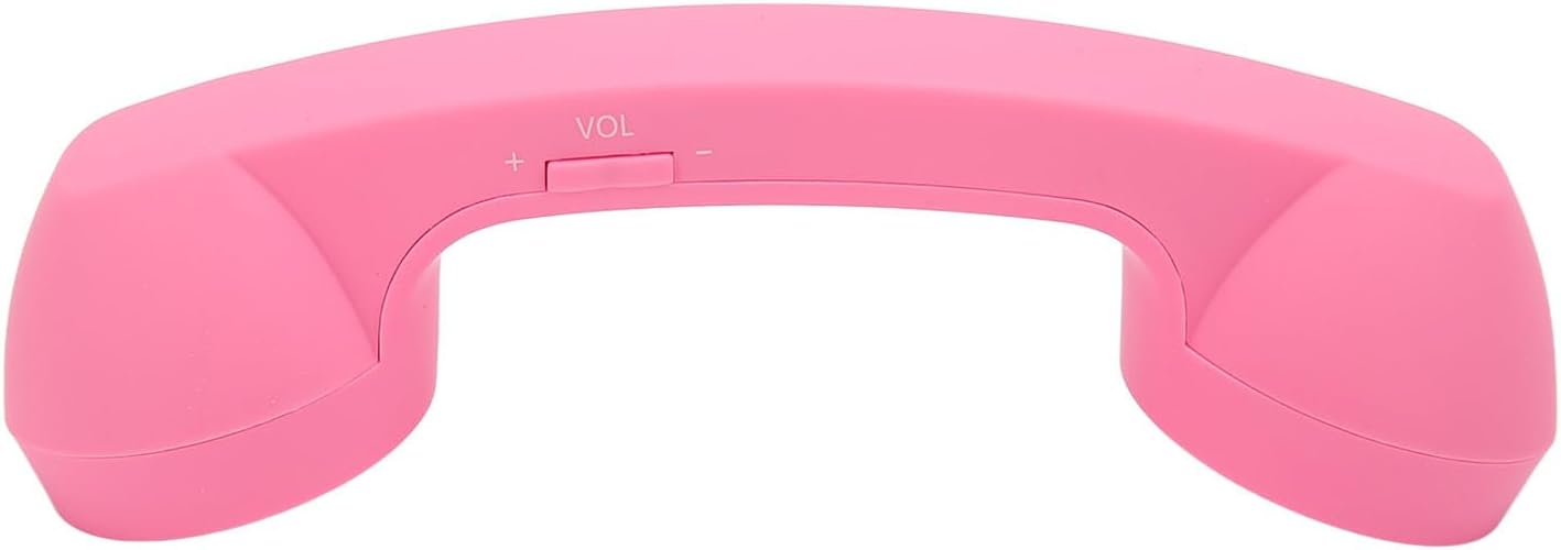 Qiilu Retro Telephone Handset for Mobile Phones - Rechargeable Radiation Proof Handset Receiver with USB Charging (Red)