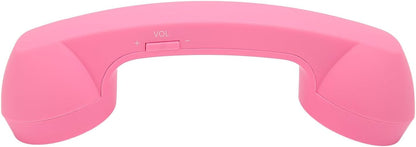 Qiilu Retro Telephone Handset for Mobile Phones - Rechargeable Radiation Proof Handset Receiver with USB Charging (Red)