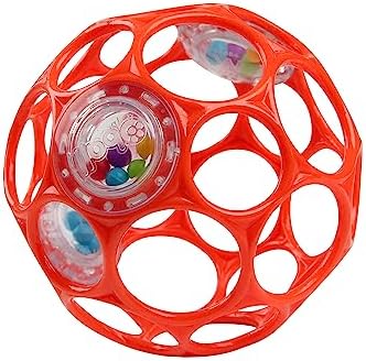 Bright Starts Oball Easy-Grasp Rattle BPA-Free Infant Toy in Teal, Age Newborn and up, 4 Inches