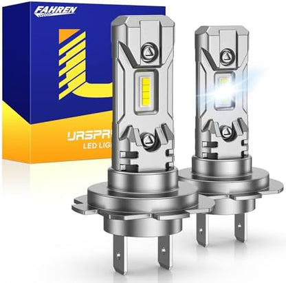 FAHREN H11 H9 LED Headlight Bulbs, 40000LM Super Bright H11 LED Bulb with Canbus Driver, 360° Adjustable Light Angle Halogen Replacement Kit, 6500K White IP68 Waterproof, Pack of 2