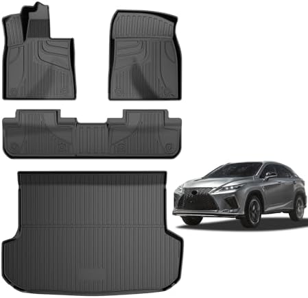 AOMSAZTO Floor Mats & Trunk Mat for 2024 2025 Chevy Equinox EV (Non Fuel),TPE All Weather Protection 2 Rows Car Floor Liners with Cargo Liner for Chevrolet Equinox EV (Non Fuel)