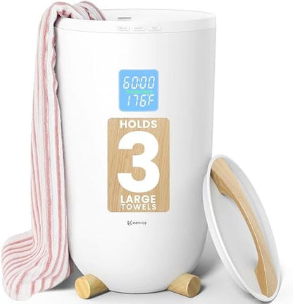 Keenray Towel Warmer Bucket, Large Towel Warmer for Bathroom with Timer, LED Display, Up to 24 Hours Delay Timer, Child Safety Lock, Towel Heater Fits Towels, Robes, Blankets, PJ's