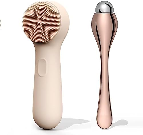 Silicone Face Scrubber, NågraCoola CLIE 2.0 Facial Cleansing Brush, Rechargeable, Waterproof Face Scrub Brush for Cleansing, Exfoliating, Massaging, Electric Facial Exfoliator for Women & Men - Black