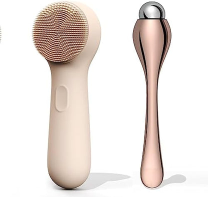 Silicone Face Scrubber, NågraCoola CLIE 2.0 Facial Cleansing Brush, Rechargeable, Waterproof Face Scrub Brush for Cleansing, Exfoliating, Massaging, Electric Facial Exfoliator for Women & Men - Black
