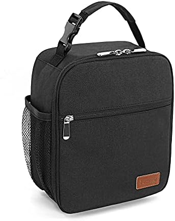 Lunch Box for Men Women Adults Small Lunch Bag for Office Work Picnic - Reusable Portable Lunchbox, Black