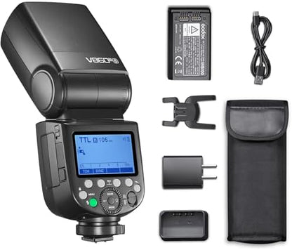 Godox V860III-N Flash for Nikon Camera Flash Speedlite Speedlight 7.2V/2600mAh Li-ion Battery, 2.4G Wireless HSS 1/8000 1.5s Recycle Time 10 Levels LED Modeling Light for Nikon (Upgraded V860II-N)