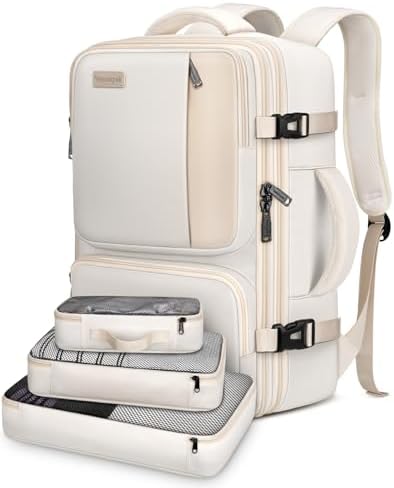 Vancropak Carry on Backpack, Airline Approved 45L Travel Backpack with 3 Packing Cubes