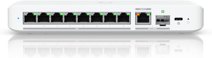 Ubiquiti Networks USW-Flex-2.5G-8 UniFi Switch Flex 2.5G (8 x 2.5 GbE ports, 1 x 10 GbE PoE+ input/SFP+ combo, Plastic case, Compatible with Desktop, Laptop, Server, IP Camera, Printer)
