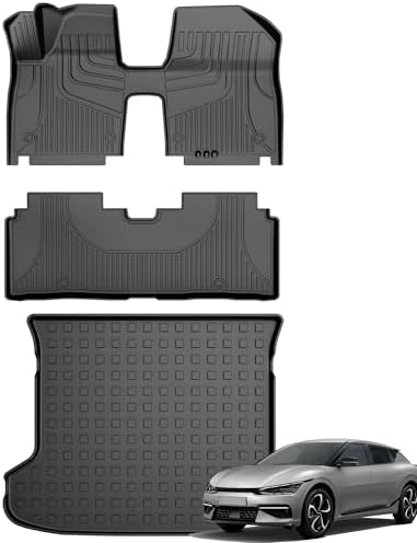AOMSAZTO Floor Mats & Trunk Mat for 2024 2025 Chevy Equinox EV (Non Fuel),TPE All Weather Protection 2 Rows Car Floor Liners with Cargo Liner for Chevrolet Equinox EV (Non Fuel)
