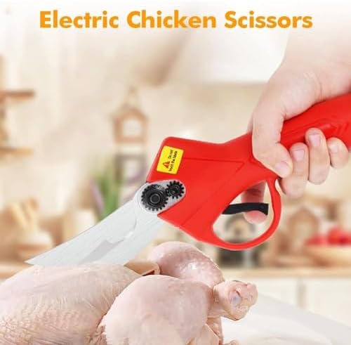 21V Electric Poultry Shears, Rechargeable Cordless Scissors for Cutting Chicken Bones, Crab Legs & Vegetables. Sharp Stainless Steel Blade with Safety Lock. Ideal for Home Kitchen and Outdoor BBQ Use.
