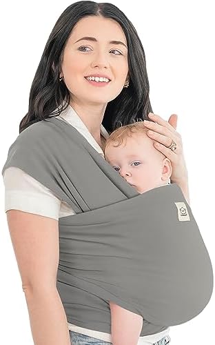 KeaBabies Baby Wrap Carrier - All in 1 Original Baby Carrier Newborn To Toddler Sling, Easy to Wear, Hands Free Bonding, Lightweight, Breathable Infant Wraps (Trendy Black)