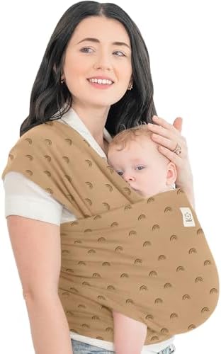 KeaBabies Baby Wrap Carrier - All in 1 Original Baby Carrier Newborn To Toddler Sling, Easy to Wear, Hands Free Bonding, Lightweight, Breathable Infant Wraps (Trendy Black)