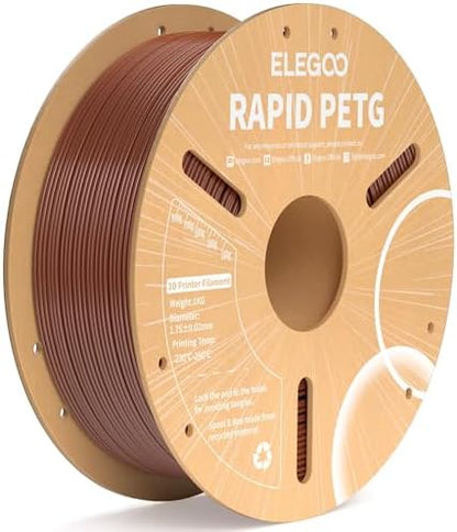 ELEGOO Rapid PETG Filament 1.75mm Black 1KG, 3D Printer Filament Max 600 mm/s High Speed Printing, Dimensional Accuracy +/- 0.02 mm Fit Most FDM Printer 1kg Cardboard Spool