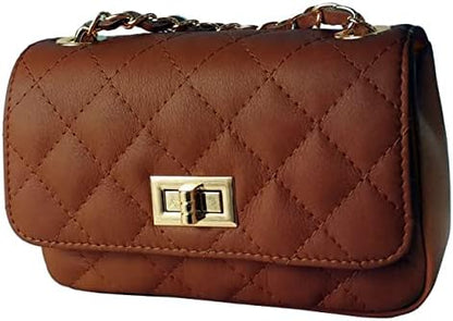 MamaMilano Women/Girls Italian Handmade Genuine Leather Cleo Shoulder Bag/Purse/HandBag/Totebag with Shoulder Strap