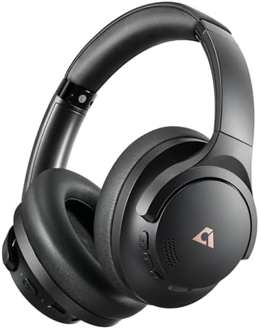 1Mii Y8+ Noise Cancelling Headphones Bluetooth, Wireless LDAC Hi-Res Audio, Custom EQ via App, 75H Playtime, Comfort Fit, Over Ear Headphones Foldable for Airplane Travel Home Office - Black